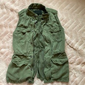 Olive green utility vest